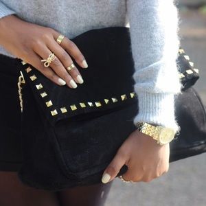 Zara Studded Suede Bag